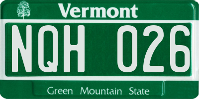 VT license plate NQH026