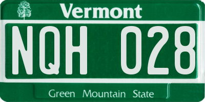 VT license plate NQH028