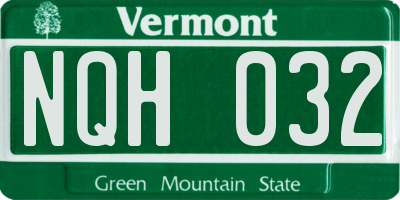 VT license plate NQH032