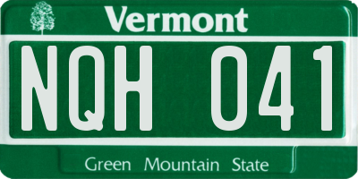 VT license plate NQH041