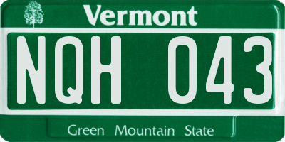 VT license plate NQH043