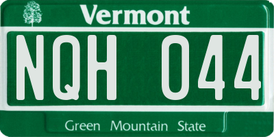 VT license plate NQH044