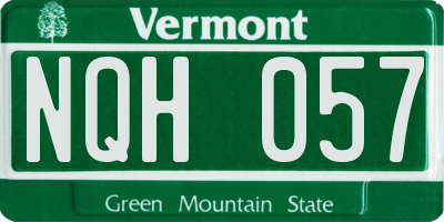VT license plate NQH057