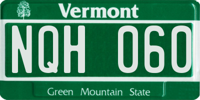 VT license plate NQH060