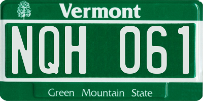VT license plate NQH061