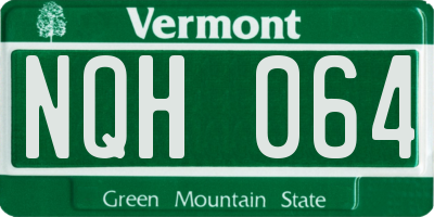 VT license plate NQH064