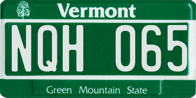 VT license plate NQH065