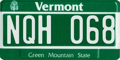 VT license plate NQH068