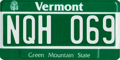 VT license plate NQH069