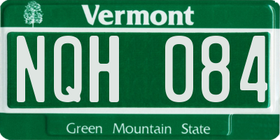 VT license plate NQH084