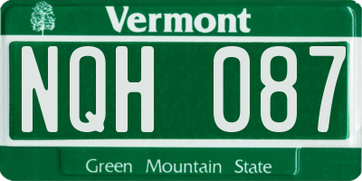 VT license plate NQH087