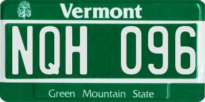 VT license plate NQH096