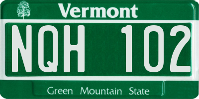 VT license plate NQH102