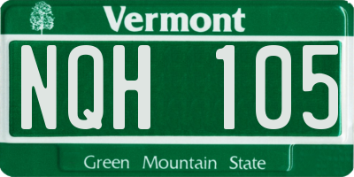 VT license plate NQH105