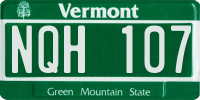VT license plate NQH107