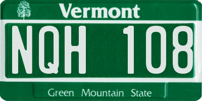 VT license plate NQH108