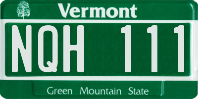 VT license plate NQH111