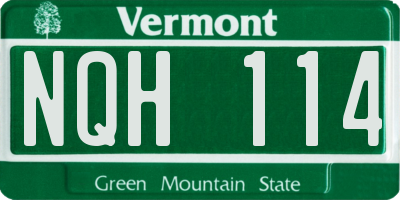 VT license plate NQH114
