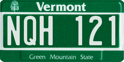 VT license plate NQH121