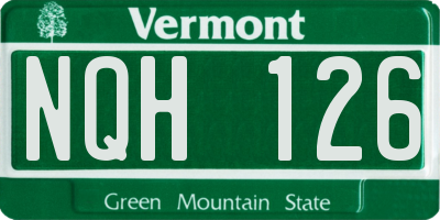 VT license plate NQH126