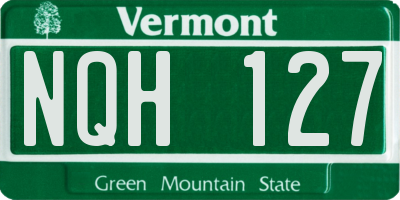 VT license plate NQH127