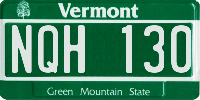 VT license plate NQH130