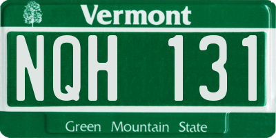 VT license plate NQH131