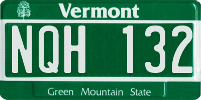 VT license plate NQH132
