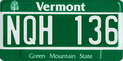 VT license plate NQH136