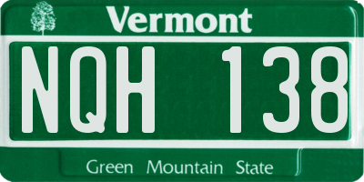 VT license plate NQH138