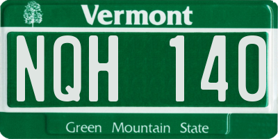VT license plate NQH140