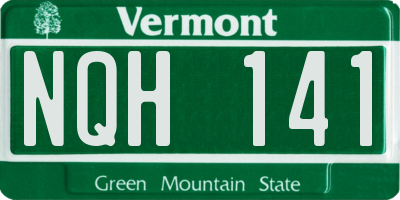 VT license plate NQH141