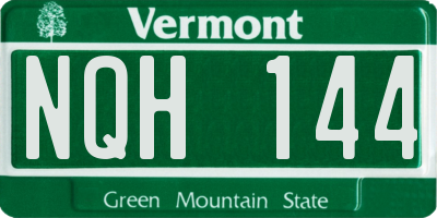 VT license plate NQH144