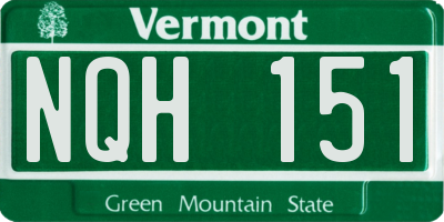 VT license plate NQH151