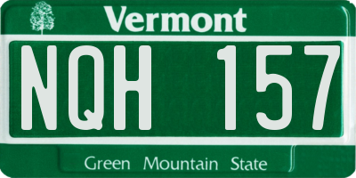 VT license plate NQH157