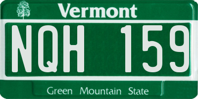 VT license plate NQH159
