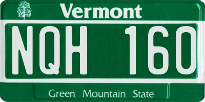 VT license plate NQH160