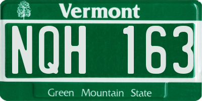 VT license plate NQH163