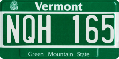 VT license plate NQH165