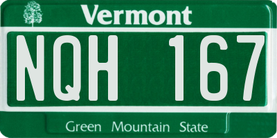 VT license plate NQH167