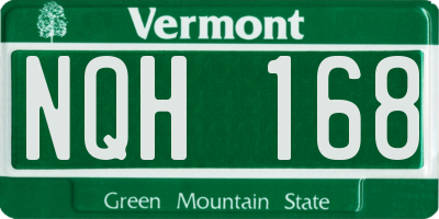 VT license plate NQH168