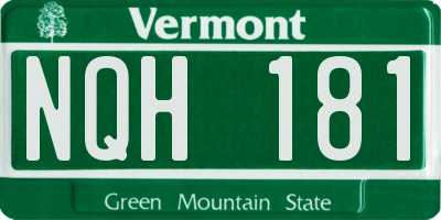 VT license plate NQH181