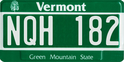 VT license plate NQH182