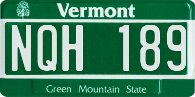 VT license plate NQH189