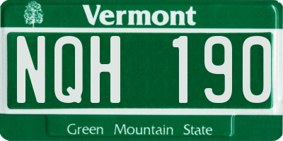 VT license plate NQH190