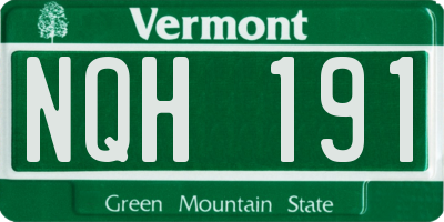 VT license plate NQH191
