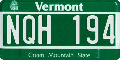 VT license plate NQH194
