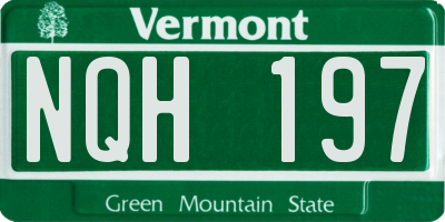 VT license plate NQH197