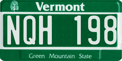 VT license plate NQH198
