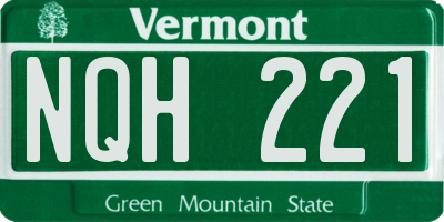 VT license plate NQH221